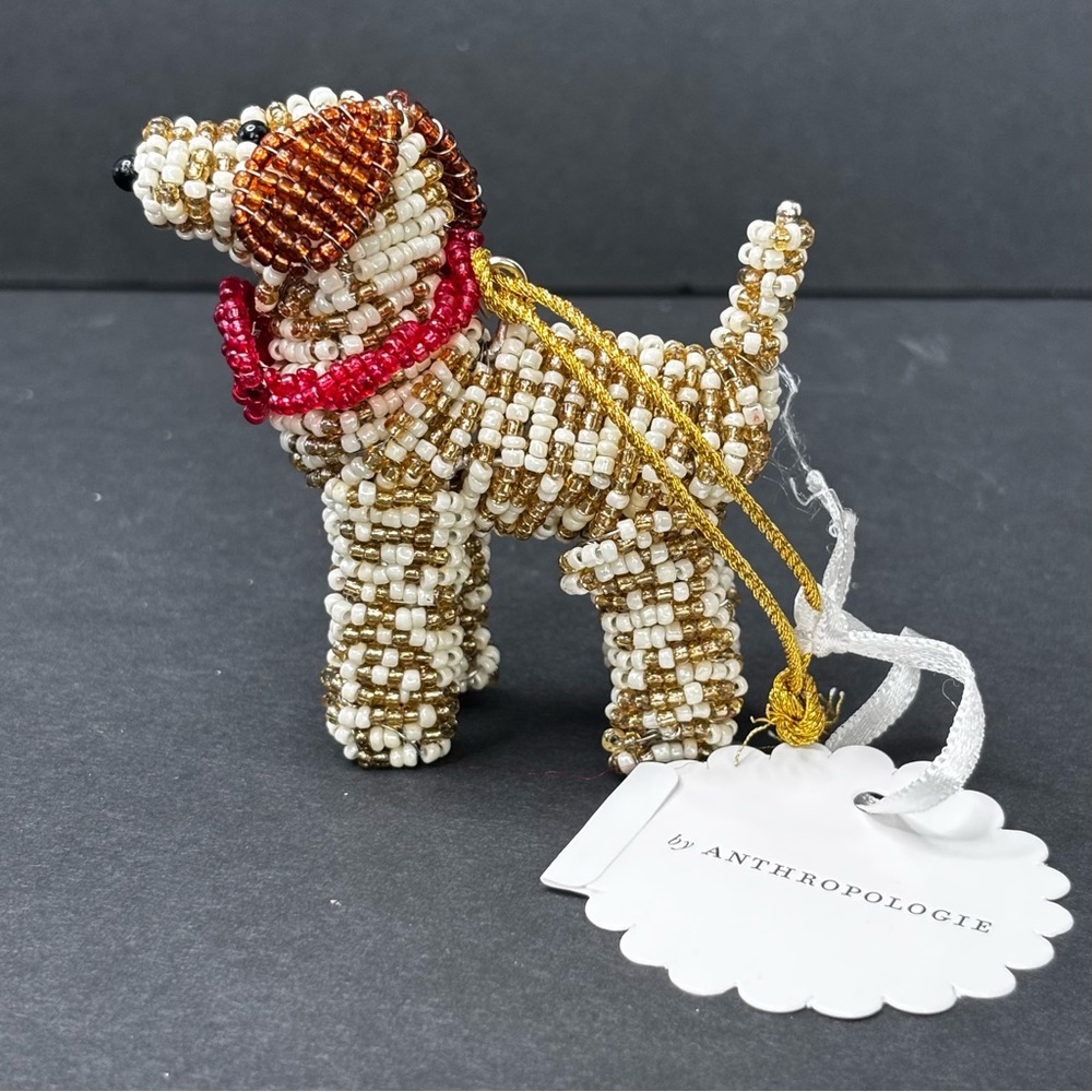 NWT ANTHROPOLOGIE Beaded Dog Ornament DOODLE - Picture 4 of 10